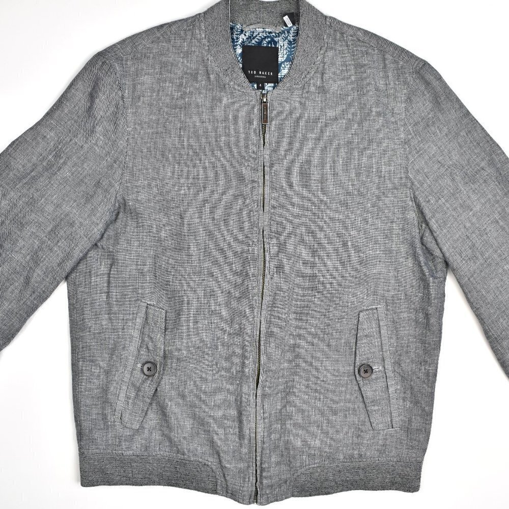 Ted Baker Rollin Linen Bomber Jacket 4 - Picture 2 of 8